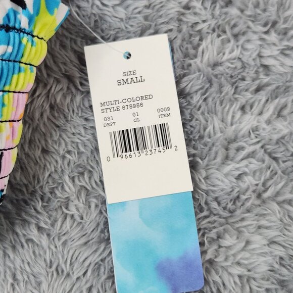 Beach Betty Bikini Top Womens Small Multicolored Floral Smocked Padded Cups - Picture 7 of 12